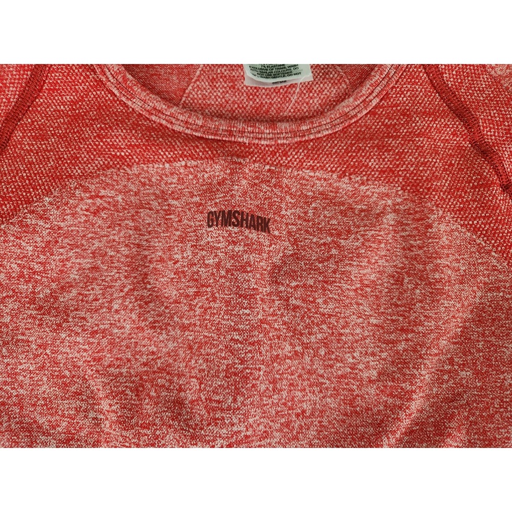 Red Gymshark Long Sleeve Crop Top Athletic Shirt Women's Size Large Keyhole Back - Picture 2 of 9